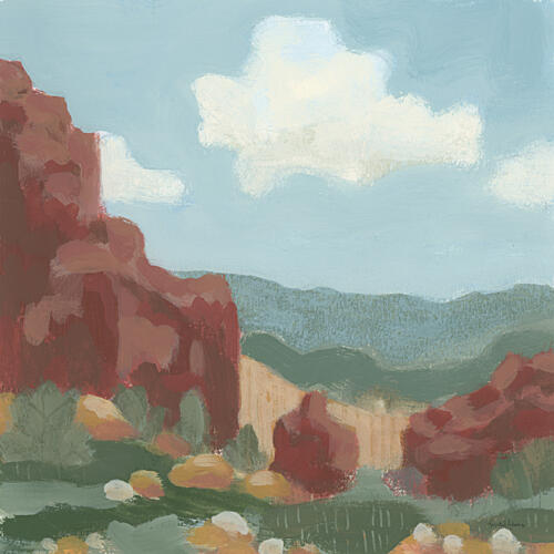 Red Rocks Sketch Impressionniste reproduction