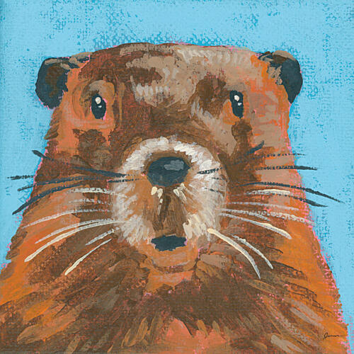 Woodland Beaver Art Print