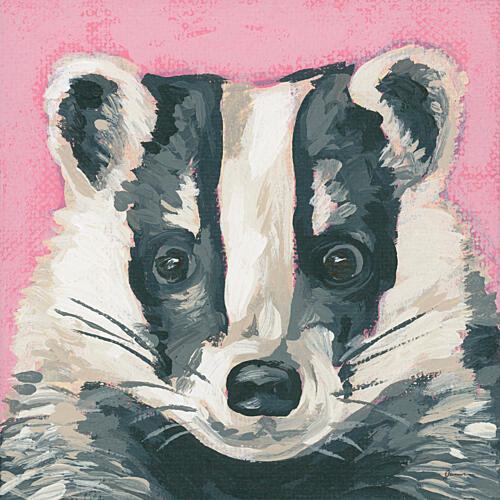 Woodland Badger Art Print
