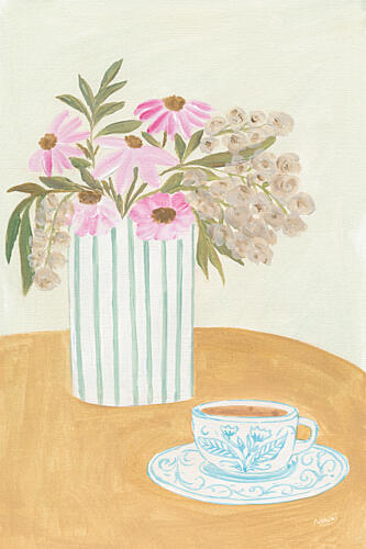 Blossoms and Porcelain I Café reproduction