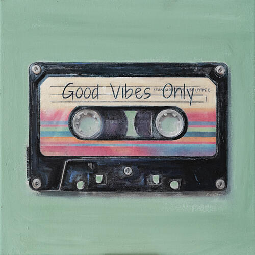 Good Vibes Only Casette Art Print by Maria Titan