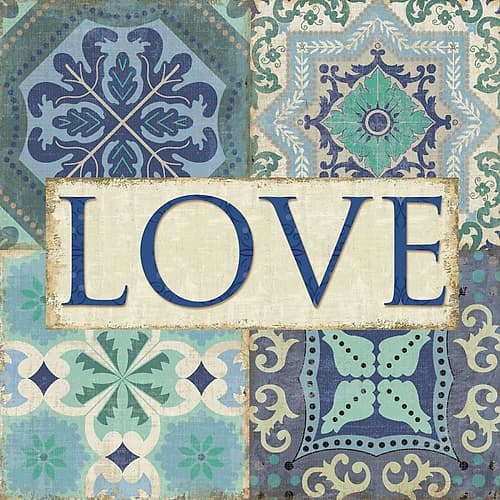 Santorini I - Love Decorative Print