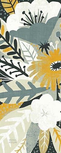 Vintage Bouquet Yellow Panel I Art Print