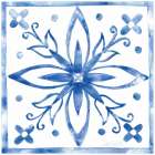 Tile Stencil I Blue Art Print