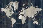 Old World Map Blue