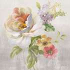 Textile Floral Square II - No Lace Art Print