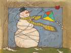 Seasonal Snowman III Art Deco Print