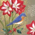 Winter Birds Bluebird Collage Art Print