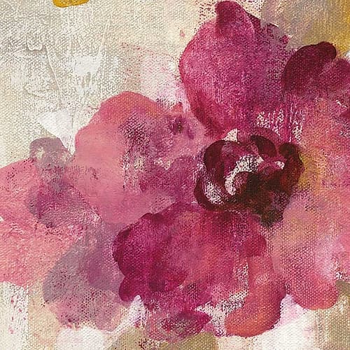 Elegant Fresco Floral Gold Flower I Art Print
