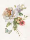 Textile Floral II White Art Print