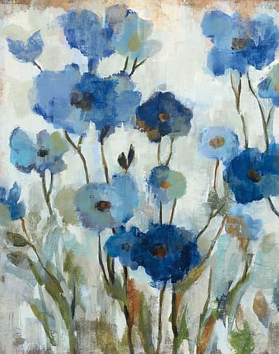 Abstracted Floral in Blue II Art Print
