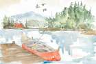 Lakehouse I Red Art Print
