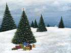 Deck The Halls Trees and Gifts Art Print