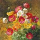 Poppies in the Field on Brown Art Print