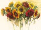 Gathering Sunflowers Art Print