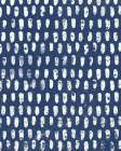 Mark Making Tile Pattern V Dark Blue Crop Art Print