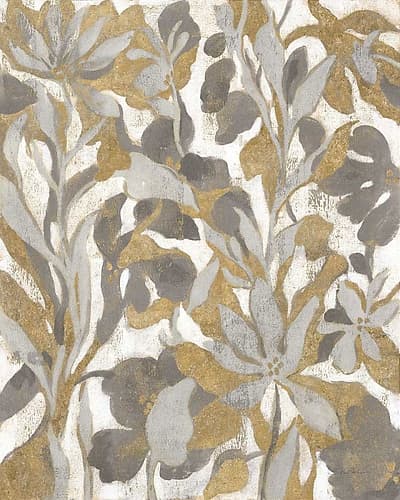 Painted Tropical Screen I Gray Gold Art Print