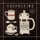 Cappucino on Linen Black Kitchen Print