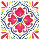 Floral Fiesta White Tile V