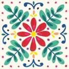 Floral Fiesta White Tile VI