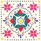 Floral Fiesta White Tile VIII