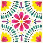 Floral Fiesta White Tile X