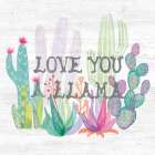 Lovely Llamas Cactus Love Art Print