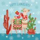 Lovely Llamas Christmas IV Art Print