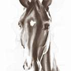 Le Cheval Noir Brown Crop Art Print