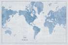 World Map White and Blue