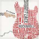 Type Guitar Colorful Square I Art Print