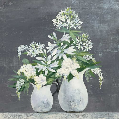 Later Summer Bouquet III White Vase Art Print