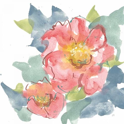 Peony in the Pink II on White Art Print
