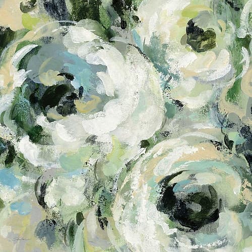 Sage and Neutral Peonies II Art Print