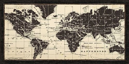 Old World Map Parchment Art Print