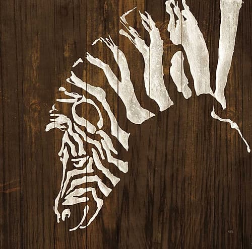 White Zebra on Dark Wood Animaux reproduction