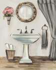 Tuscan Bath IV Greige Bathroom Art Print