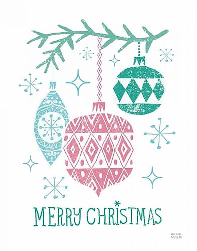Merry Christmastime Ornament Vintage Art Print