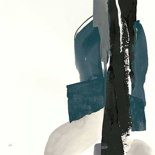 Black and Dark Teal I Art Print