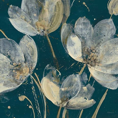 Translucent Garden Teal Crop Art Print