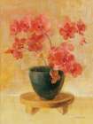 Pink Orchids in Black Vase Art Print