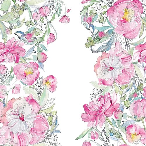 Pink Peonies Pattern I Art Print