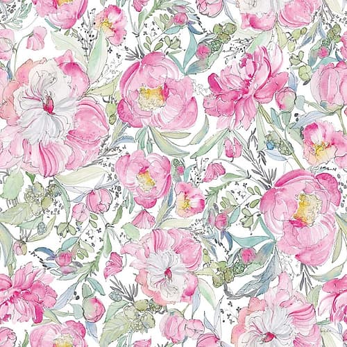 Pink Peonies Pattern II Art Print