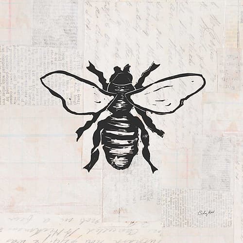 Bee Stamp BW Art Print