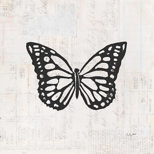 Butterfly Stamp BW Art Print