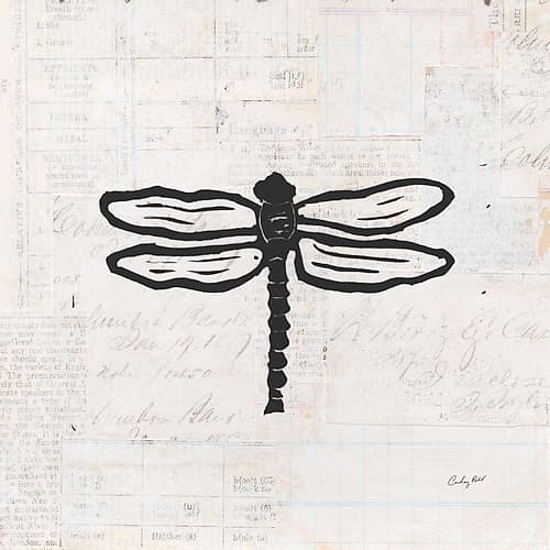 Dragonfly Stamp BW Animaux reproduction