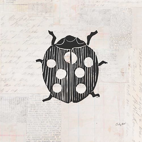 Ladybug Stamp BW Art Print