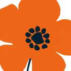 Pop Art Floral I Orange Art Print