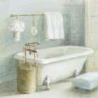 Refreshing Bath II Brass Bathroom Art Print