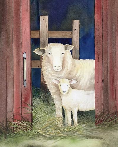 Farm Family Sheep Art Print